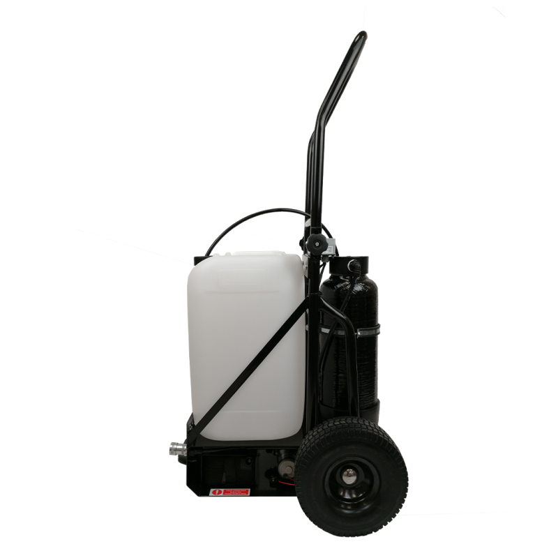 Chariot pliable 25 L avec Filtre 6x18 résine déminéralisante