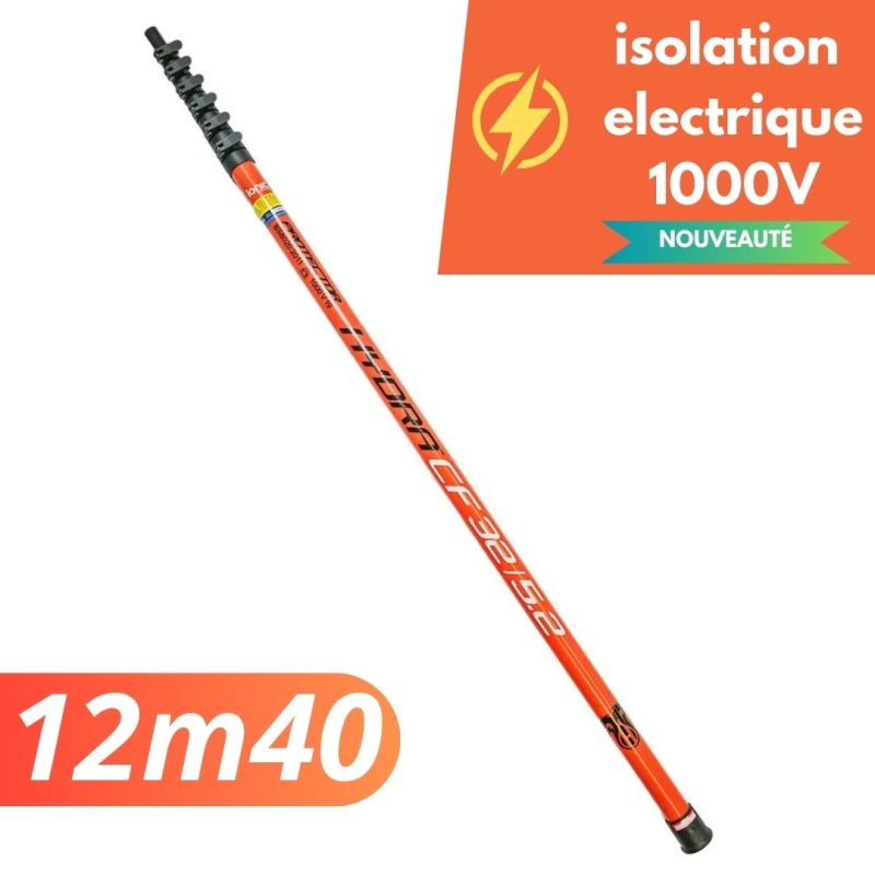 Perche télescopique en fibre de carbone Hydra CF 45/7.3