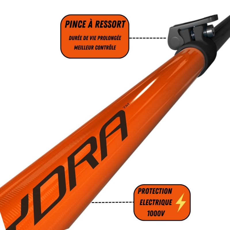 Perche télescopique en fibre de carbone renforcée Hydra CFP 65/7.3