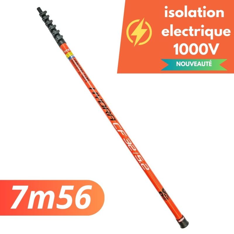 Perche télescopique en fibre de carbone Hydra CF 28/5.2