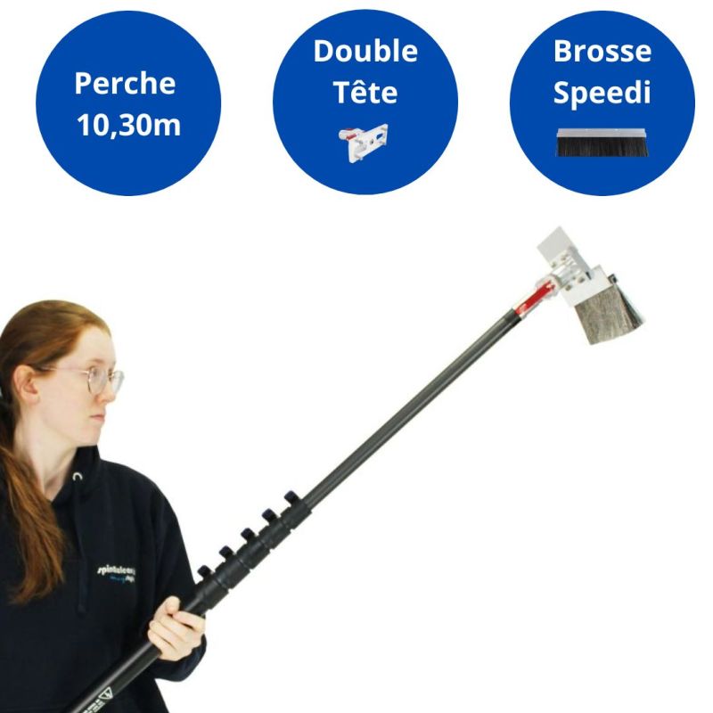 Kit SkyScraper double tête Brosse Speedi & perche 10,30m