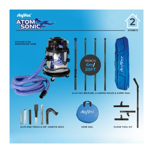 image SkyVac® Atom Sonic – Pack aspirateur de Gouttière /sections à Pince