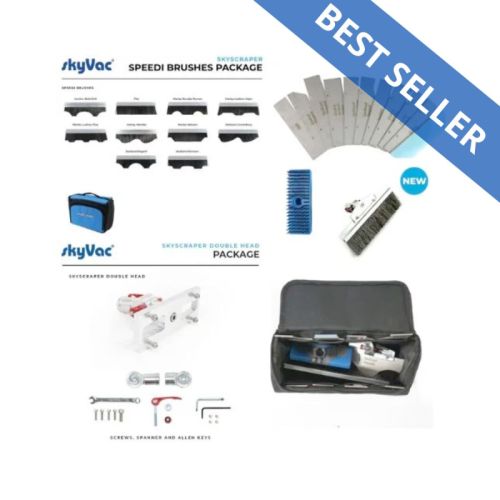 image SKYVAC® Skyscraper® FULL KIT double tête, 10 brosse speedi, 11 lames + 2 brosses