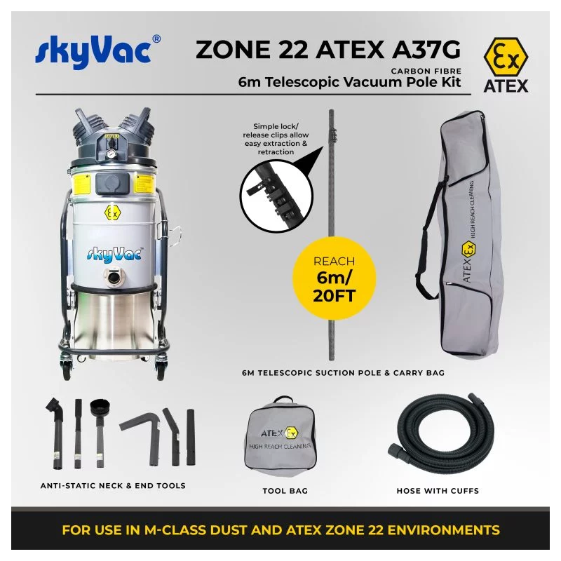 skyVac Atex A37G kit 12m Section d'aspiration avec sécurité