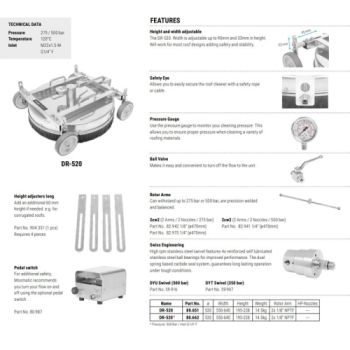 Nettoyeur de toit Mosmatic DR-520 - G1/4F - 500 bar